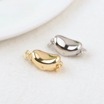 (3243)6PCS 7.5x16.5MM 24K Gold Color Brass Two Holes Connector Clasps for Charms Pendants High Quality Jewelry Making Findings