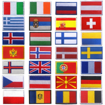 Embroidered Patches Russia Germany Slovakia Lithuania Moldova Faroe Macedonia Montenegro Switzerland Spain France Patches