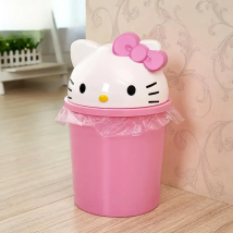 Original Hello Kitty Dustbin Trash Can Rubbish Bin Garbage Binsanrio Kawaii Trash Can Living Room