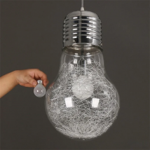 Simple Big Bulb Led Pendant Lights Home Deco Bedside Lamp Dining Living Room Pendant Large Bulb Glass Hanglamp Light Fixture