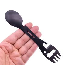 10-in-1Multifunctional Whistle Knife Outdoor Camping Survival Fork Kitchen Multifunctional Wrench Bottle Opener Spoon Camping Gi