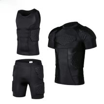 Men's Padded Shirt Training Vest T-shirt Short Set Ribs Thighs Buttocks Protector Football Basketball Hockey Protective Gear