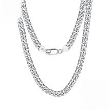 ORSA JEWELS 925 Sterling Silver Basic Punk Necklace for Men Women Curb Cuban Link Chain Chokers Vintage Punk Boy Male Gifts SC37