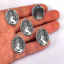 5pcs new Zinc Alloy Ancient Silver color Star Fox Tree DIY women man Accessories