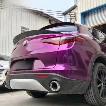 For Alfa Romeo Stelvio Spoiler Carbon Fiber Rear Trunk Spoiler Black Finish Quadrifoglio Verde SD Style 2017 - 2018