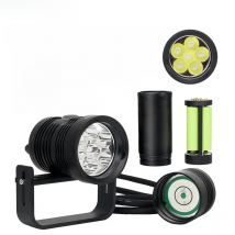 LetonPower Canister Dive Lamp Technical Diving Highlighted Flashlight6xL2 10000lm Scuba Dive Torch Underwater LED Video Light