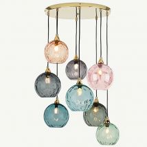 Modern Glass Chandelier Led Pendant Light for Living Room Restaurant Classical Colorful Glass Hanging Lamp Fixture Nordic Lustre