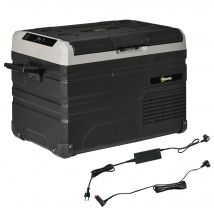 Outsunny Nevera Compresor Portátil 35L con Doble Zona 60x40x44cm Negro