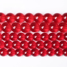High Quality Smooth Clear Red Glass Round Spacer Beads For Jewelry Making 4 6 8 10 12 mm Loose Beads Diy Bracelet 15" Strand