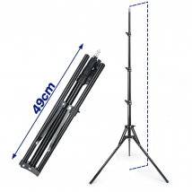 TENWISH 2 Meters 6.5' Reversible Leg Light Stand Compact Portable Tripod for Photographic Studio Ring Lamp Youtuber Tiktok Live