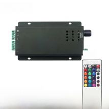 New LED Music Controller KTV Audio Voice Activated Dimmer with 24-Key IR Remote Control for RGB 5050 2835 Color Light Bar Strip