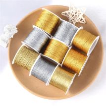 Gold/Silver Thread Macrame Cord Rope Bracelet Necklace Braided String For DIY Tassel Beading Shamballa String Wholesale Supplies