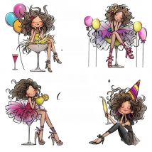 Mangocraft Celebrate Balloons And Girls Clear Stamp DIY Scrapbooking Supplies Silicone Stamp For Card Making Albums Crafts Decor