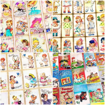 HOT Cartoon Girls Print Cotton Fabric By The Meter,DIY Quilting Needlework Patchwork Poplin Material,Sew Clothes Dress Fabrics
