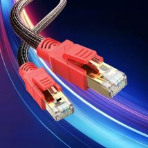 MIZIQIER Long CAT 8 Ethernet Cable 40Gbps Nylon braided SFTP RJ45 LAN cable for cat7 cat6 Modem router Gaming PC PS4/5/6 Xbox