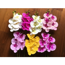 5-Heads/branch Artificial Butterfly orchid Phalaenopsis Silicon Real Touch  Latex Orchidee Wedding High Quality