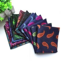 Classic Paisley Floral Anchor Handkerchief   Silk Satin Mens Hanky Fashion Classic Wedding Party Pocket Square Hanky
