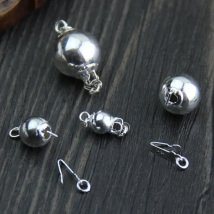 1pc 100% 925 Sterling Silver Round Ball Clasp Hooks 6/8/10mm Bracelets Necklace Clasp Connectors DIY Jewelry Making Accessories