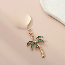 Cute Enamel Coconut Palm Key Chain Pearl Tree Juice Key Ring Summer Key Chains Souvenir Gifts For Women Men Handmade Jewelry