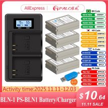 Batteria BLN-1 BLN 1 PS-BLN1 da 2280 mAh + caricatore doppio USB per Olympus OM-D E-M1, Olympus Pen F, OM-D E-M5, PEN E-P5, OM-D, HLD-6