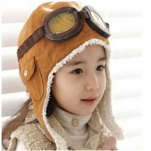 New Fashion Cute Winter Baby Toddler Baby Boy Girl Kids Pilot Aviator Warm Cap Hat Beanie Pilot Caps 2 Colors