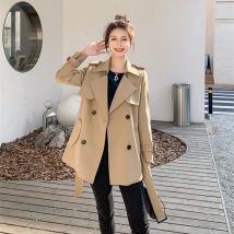 Khaki Windbreaker Women Korean Solid Outdoor Slim Trench Coat Female Spring Fashion Clothing Lace-UP Outerwear Gabardina Mujer