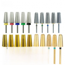 New 5 IN 1 Tapered Carbide Nail Drill Bits Two-Way Carbide Bit Drill Accessories Milling Cutter for Manicure Left and Right Hand