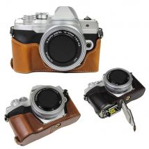 Pu Leather EM10 IV Camera Case Bag Bottom  Half Body Cover Base For Olympus OMD EM10 OM-D E-M10 Mark IV 4
