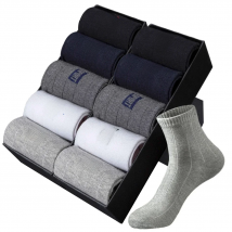 20Pcs=10Pairs High Quality Men Socks Cotton Breathable Sweat-Absorbent Middle Tuble Black Socks Deodorant Business Men Gift Sock