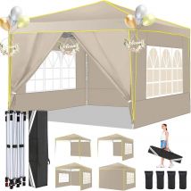 Tenda da festa impermeabile per padiglione pieghevole pop-up da 3x3 m con 4 pareti laterali Padiglione da giardino per campeggio di nozze sulla spiaggia