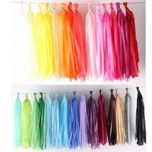 14 Inch Tissue Paper Tassel Garland DIY Wedding Decoration New Year banners 2018 Party Paper Flower Birthdays Party Decorations