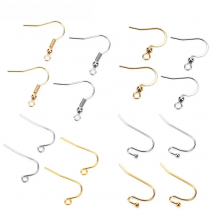 50pcs/lot Anti Allergy Stainless Steel Earring Hooks Findings Hypoallergenic Earrings Clasp Wire Supplies For Diy Jewelry Making