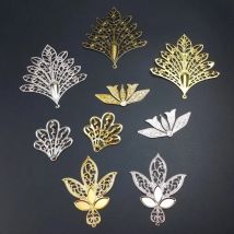 58x72mm Metal Filigree Flowers Slice Charms base Setting Jewelry DIY Components Findings
