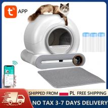 Caja de arena para gatos autolimpiante inteligente, 65L, Extra grande, cerrada, automática, inodoro para gatos, Control por aplicación móvil, bandeja de arena para gatos semicerrada