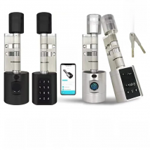 Tuya APP Fingerprint Cylinder Electronic Smart Door Lock Digital Keypad Code Key Card Remote Control Adjustable Home Apartment