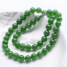 Natural Green Jade Beads Necklace Jadeite Jewelry Fashion Charm Accessories Hand-Carved Lucky Amulet Gifts for Women Her Men