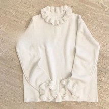 Ruffled Collar Pullovers Women 4 Colors Solid Tender Lovely Sweet Girls All-match Students Preppy Style Casual Sweaters Свитер