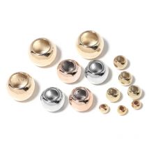100Pcs/Lot Dia 4 6 8 10 12mm Gold Color Big Hole Bead CCB Loose Spacer Beads For DIY Jewelry Making Accessories Wholesale