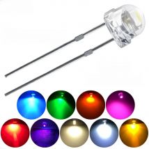 1000Pcs Min F5 5mm Straw Hat Water Clear Beads Emitting Diode Ultra Bright White Blue Green Yellow Red Wide Angle LED Light Bulb