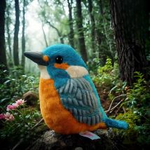 Alcedo Kingfisher High Fidelity Anime Plushie Sparrow Chickadee Titmouse Plush Toys Lifelike Animals Simulation Stuffed Doll Toy
