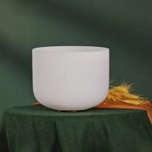 CVNC 7 Inch White Frosted Quartz Crystal Singing Bowl C/D/E/F/G/A/B Note For Therapy Sound Healing and Meditation with Mallet