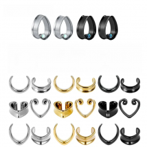 EARKUO Fashion Simple Design Stainless Steel Ear Gauges Piercing Body Jewelry Earring Expanders Stretchers 2PCS 6-30mm