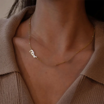 Custom Multiple Name Necklaces For Women Gold Plated Stainless Steel 2 3 4 5 Names Necklace Family Christmas Jewelry Gift