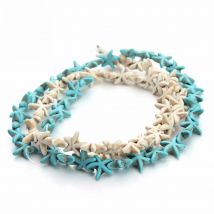 Linsoir Approx.36pcs/Strand 13x13mm Starfish Shape Turquoises Beads Loose Spacer Beads Seed Beads for DIY Jewelry Making