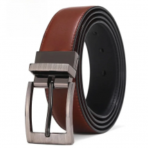Men Belts Reversible Buckle Leather Brand Luxury Business Fashion Belts for Men Two sides Color Black Brown StrapHQ117