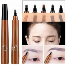 1Pcs Eyebrow Pen Waterproof Fork Tip Eyebrow Tattoo Pencil Dark Brow Gray Long Lasting Fine Sketch Liquid Eye Brow Pencil