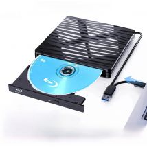 USB3.0 External Blu-ray Optical Drive for Laptop PC Windows 11/10 Mac Portable 3D BD-RW Drive BD DVD CD Player Burner Reader
