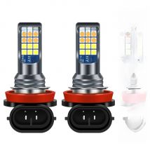 2x NEW Two Colors H11 H8 9006 HB4 HB3 H16 H10 PSX24W PSX26W P13W Car Fog Light Bulb Day Driving Running Light White Yellow Green