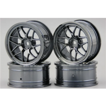 4pcs 1/10 Touring&Drift 15% Reinforced Nylon Wheel Rim  I7YCH (Chrome Gray) 3mm offset  fits for 1:10 Touring&Drift Car
