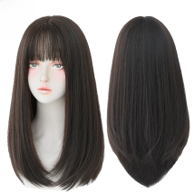 7JHH WIGS Long Straight Hair With Bangs Synthetic Wigs For Girls Latest Fashion Hairstyles Black Crochet Hair Ginger wig